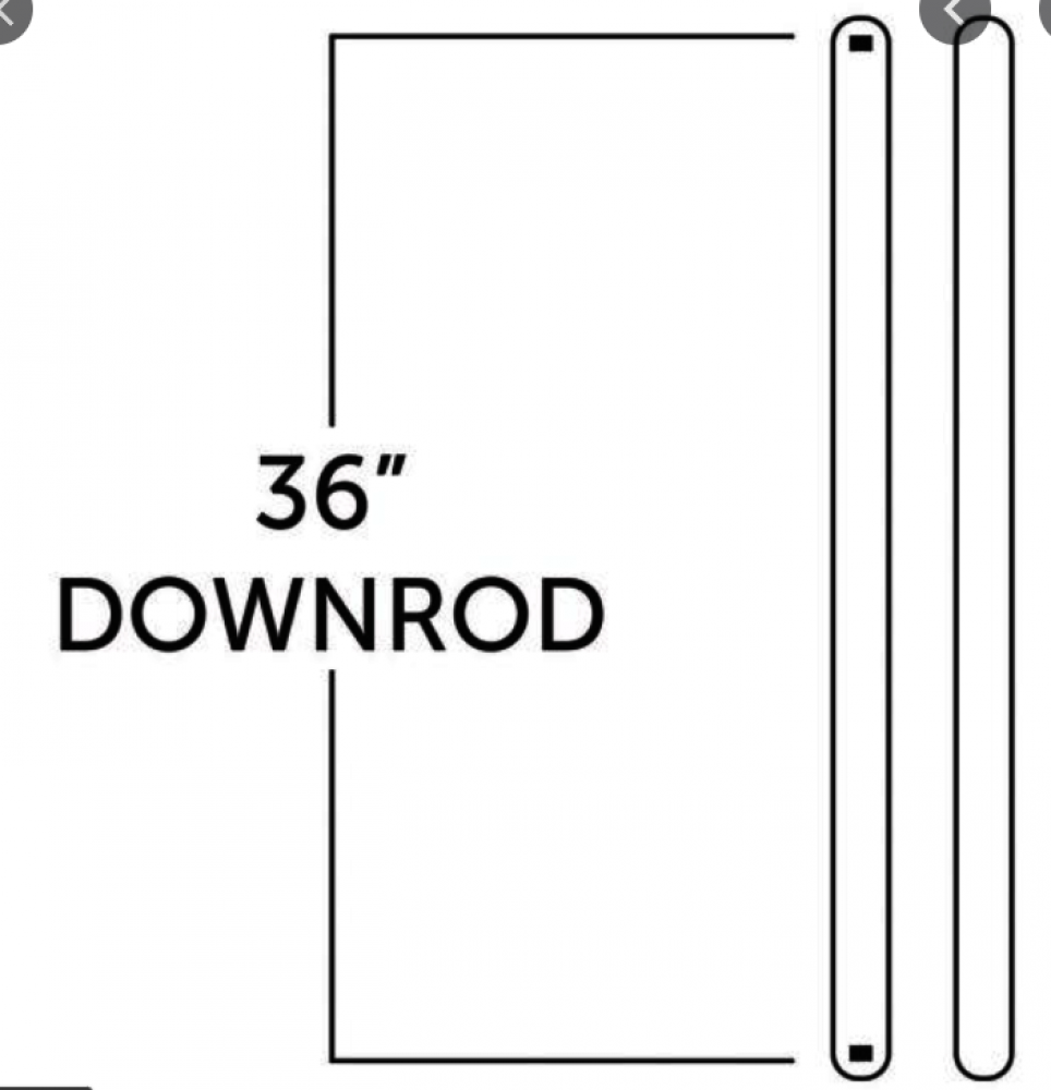36-inch Ceiling Fan Downrod - Matte White